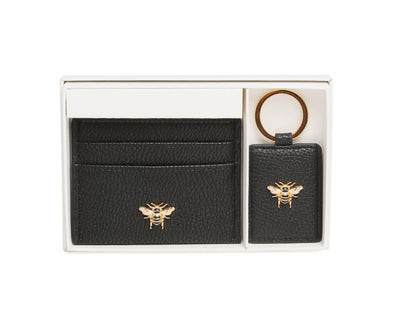 Black Bow card holder & key ring gift set