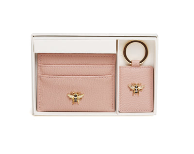 Pink Bow card holder & key ring gift set