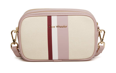 Pink Stripe Madrid Camera Crossbody Bag